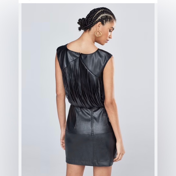 Gabrielle Union OOS Faux-Leather Fringe Sheath Dress - Picture 5 of 5